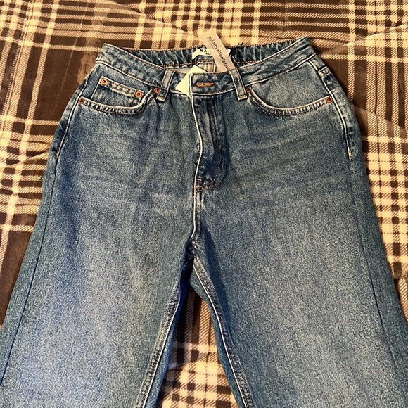 NWT Straight high waist raw hem jeans - Picture 2 of 4